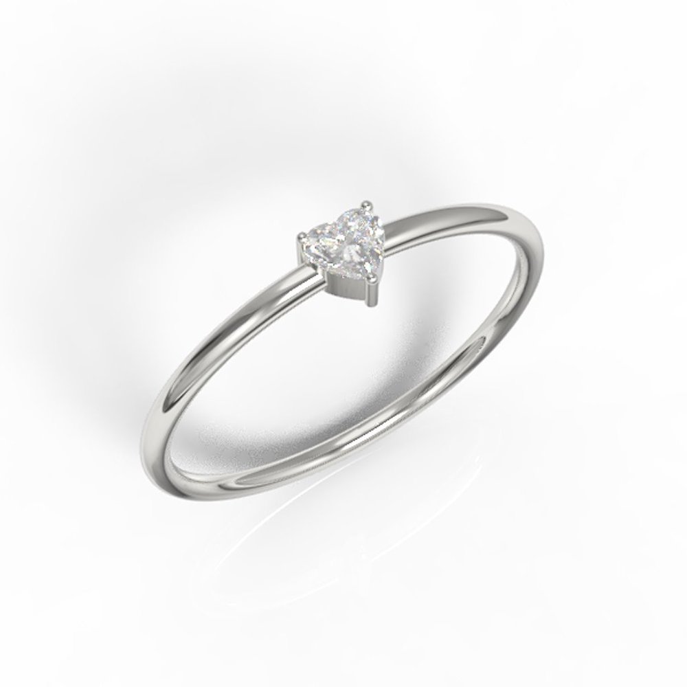 Valentines .925 Heart Simulated Diamond Ring